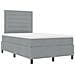 Letto con Box Spring e Materasso Grigio Chiaro Matrimoniale Compatto in Tessuto - Foto miniatura 6