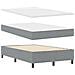Letto con Box Spring e Materasso Grigio Chiaro Matrimoniale Compatto in Tessuto - Foto miniatura 7