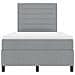 Letto con Box Spring e Materasso Grigio Chiaro Matrimoniale Compatto in Tessuto - Foto miniatura 8