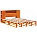 Letto Libreria senza Materasso Marrone Cera 140x200 cm Legno - Foto miniatura 3