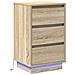 Comodino con LED Rovere Sonama 39x34,5x65 cm Legno ingegnerizzato - Foto miniatura 1