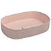 Lavabo Ovale Da Appoggio Senza Troppo Pieno In Ceramica Senza Foro Rubinetto - Salmone Opaco - Foto miniatura 1