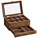 Scatola portagioie e portaorologi in legno, noce rustico - JOW008K01 - Foto miniatura 1