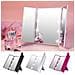 Specchio Per Trucco Tri-fold Con Led - Specchio Portatile Da Tavolo Rose Red - Foto miniatura 5