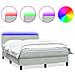 Letto a Molle con Materasso e LED Grigio Chiaro 160x220cm Velluto - Foto miniatura 1