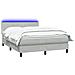 Letto a Molle con Materasso e LED Grigio Chiaro 160x220cm Velluto - Foto miniatura 3