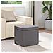 Pouf Grigio Pelle Sintetica e Legno Ingegnerizzato - Foto miniatura 3