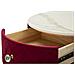 Comodino Toletta Vellit Rosso Con Pouf Abbinato In Velluto Matelassé E Oro Ø52x70 Cm - Foto miniatura 5