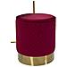 Comodino Toletta Vellit Rosso Con Pouf Abbinato In Velluto Matelassé E Oro Ø52x70 Cm - Foto miniatura 7
