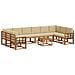 Set di divani da esterno con cuscino 11 pcs Naturale e Beige - Foto miniatura 1