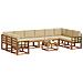 Set di divani da esterno con cuscino 11 pcs Naturale e Beige - Foto miniatura 3