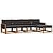 Set di divani da esterno con cuscino 5 pcs Naturale e Nero - Foto miniatura 1