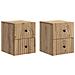 Mobiletto da notte a muro con cassetto 2 pcs Rovere Artigianale - Foto miniatura 1