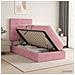 Letto con contenitore e materasso Rosa 100 x 200 cm Velluto - Foto miniatura 2