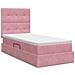 Letto con contenitore e materasso Rosa 100 x 200 cm Velluto - Foto miniatura 8