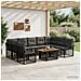 Set Divano da Giardino 10 pz Nero e Grigio scuro polyrattan - Foto miniatura 4