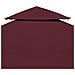 Copertura Superiore Per Gazebo A 2 Strati 310g / m² 3x3m Bordeaux - Foto miniatura 4