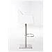 Sgabello Alto Regolabile Damaso in Similpelle I Sgabello Bancone con Braccioli E Schienale Imbottiti E Poggiapiedi, H 58-83 CM Bianco Acciaio Inox - Foto miniatura 3