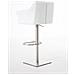 Sgabello Alto Regolabile Damaso in Similpelle I Sgabello Bancone con Braccioli E Schienale Imbottiti E Poggiapiedi, H 58-83 CM Bianco Acciaio Inox - Foto miniatura 4