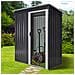 Casetta Porta Attrezzi 1 Porta Scorrevole, Tetto Inclinato Acciaio Nero - Foto miniatura 3