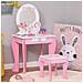 Specchiera Giocattolo Con Cassetto E Sgabello Gioco Bambine 3-8 Anni - Foto miniatura 2