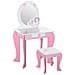 Specchiera Giocattolo Con Cassetto E Sgabello Gioco Bambine 3-8 Anni - Foto miniatura 1