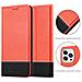 Custodia Compatibile Con Apple Iphone 13 Pro In Rosso Nero - Coperchio Protettiva Con Chiusura Magnetica, Funzione Stand E Tasca Per Le Carte - Foto miniatura 5