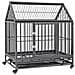 Gabbia Per Cani Con Ruote In Acciaio E Tetto 92x62x106 Cm - Foto miniatura 1