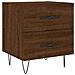 Comodino Rovere Marrone 40x35x47,5 Cm In Legno Multistrato - Foto miniatura 2