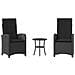 Set Da Bistrò 3 Pz Con Cuscini Nero In Polyrattan - Foto miniatura 1