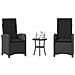 Set Da Bistrò 3 Pz Con Cuscini Nero In Polyrattan - Foto miniatura 8
