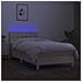Letto a Molle con Materasso e LED Crema 100x200cm in Tessuto - Foto miniatura 7