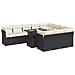 Set Divani Da Giardino 11 Pz Con Cuscini In Polyrattan Nero - Foto miniatura 2