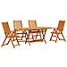 Set da pranzo per giardino 5 pezzi in legno massello di acacia - Foto miniatura 1