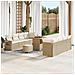 Set di Divani da Giardino con Cuscini in Polirattan Beige e Acacia da 11 Pezzi, Set da Pranzo da Giardino con Cuscini in Polirattan Beige e Acacia da 3 Pezzi - Foto miniatura 2