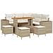 Set Divano da Giardino 9 Pezzi con Cuscini Beige Rattan Composito Acacia,  Set da Pranzo da Giardino 4 Pezzi con Cuscini Beige Rattan Composito Acacia - Foto miniatura 1