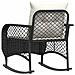 Sedia a Dondolo da Giardino con Cuscini in Polyrattan Nero - Foto miniatura 6