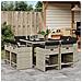 Set Pranzo da Giardino 9pz con Cuscini Grigio Chiaro Polyrattan - Foto miniatura 2