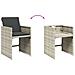Set Pranzo da Giardino 9pz con Cuscini Grigio Chiaro Polyrattan - Foto miniatura 5