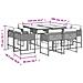 Set Pranzo da Giardino 9pz con Cuscini Grigio Chiaro Polyrattan - Foto miniatura 8