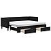 Divano Letto Estraibile con Cassetti Nero 80x200 cm in Tessuto - Foto miniatura 1