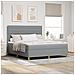 Letto con Box Spring e Materasso Grigio Chiaro Super King in Tessuto - Foto miniatura 2