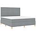 Letto con Box Spring e Materasso Grigio Chiaro Super King in Tessuto - Foto miniatura 6