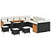 Set Divano da Giardino 14 pcs Nero e Crema 110 x 55 x 71 cm - Foto miniatura 1