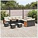 Set Divano da Giardino 14 pcs Nero e Crema 110 x 55 x 71 cm - Foto miniatura 3