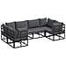 Set Divano da Giardino 6 pcs Nero Alluminio - Foto miniatura 1