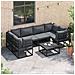 Set Divano da Giardino 6 pcs Nero Alluminio - Foto miniatura 5