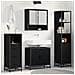 Set di mobili per il bagno 4 pcs Rovere Nero Legno multistrato - Foto miniatura 2