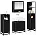 Set di mobili per il bagno 4 pcs Rovere Nero Legno multistrato - Foto miniatura 3