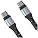 Cavo Di Ricarica E Dati Usb-c A Usb-c Da 2 M In Nylon Intrecciato Antinodo, Nero / Argento - Foto miniatura 2